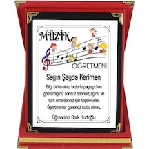 Müzik Öğretmenine Hediye Isim Baskılı Plaket