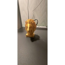 Gold Renk 13cm Aslan Figürü Mini Büst Hediyelik 15 Cm Modern Dekor