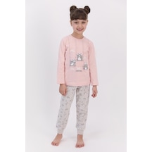 Rolypoly Smile Every Day Pudra Kız Çocuk Pijama Takımı 5274-28267 Pudra