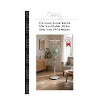 Premium Sıcak Yazlık Ofis Vantilatör 16 Inc 50w Fan Sf05 Beyaz