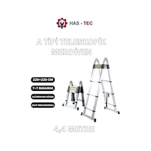 Teleskopik Merdiven 4,4 Metre 7+7 Basamaklı A Tipi Uzayan Teleskopik Merdiven 4,4 Metre 7+7 Basamaklı A Tipi Uzayan