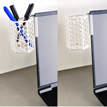 3d Baskı Monitor Kalemlik - Petek Desenli Laptop Kenar Altıgen Kalemlik-beyaz Çok Renkli
