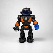 Oyuncak Işıklı Sesli Hareketli Robot Oyuncak 23 Cm Led Efektli Pilli Dans Eden Akıllı Robot Siyah