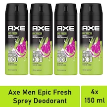 Axe Epic Fresh Erkek Deodorant ve Vücut Spreyi 150 ML x 4 Adet