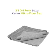 Profesyonel Mikrofiber Bez İki Gri Renk 40 X 40 Cm - Lazer Kesim Kusursuz Parlaklık