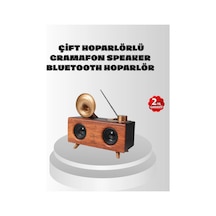 Çift Hoparlörlü Retro Bluetooth Speaker 1800mah Bataryalı Aux Usb Sd Kartlı