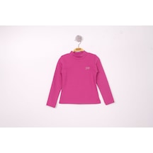 Toontoy Kız Çocuk Regular Fit Dik Yaka Nakış Baskılı Sweatshirt - Ribana Vıolet