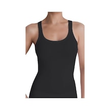 The Don Organic Blended Bayan Singlet - Ince Kenarlı Atlet Siyah
