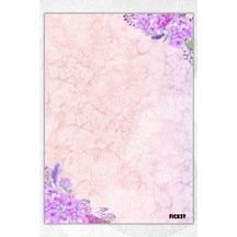 A5 Çiçek Bloknot Çizgisiz Defter - 50 Yaprak - Memopad - Notepad - Not Defteri - Not Kağıdı - 1269 Çok Renkli