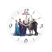 Frozen Buz Devri Bombeli Gerçek Cam Duvar Saati Siyah