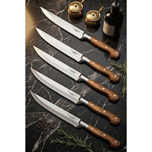 Lazbisa Mtf-002 Hand Craft Mutfak Bıçak Seti Et Ekmek Sebze Meyve Bıçağı 5 Li Set Günlük Kullanım