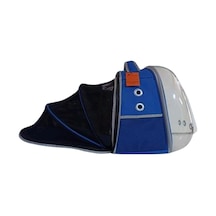 La Vista Büyük Astronot Pro Yırtılmaz Fileli Genişliyebilen Kedi, Küçük Köpek Sırt Taşıma Çantası Mavi 30-40-45cm