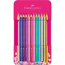 Faber-Castell Parlak Renkler Metal Kutu Pembe 12'li
