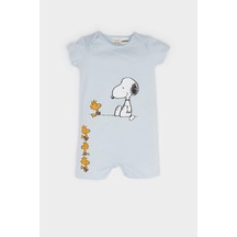 DeFacto Erkek Bebek Yenidoğan Snoopy Penye Kısa Kollu Tulum E9554A525SMBE343 Mavi