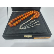 Miskevi Bağa Küre Kesim Gümüş Püsküllü Tesbih Ölçü 13x13