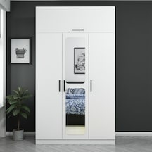 Kale 3 Kapaklı Aynalı Zincir Dolap-yüklük - Beyaz 255cm Beyaz