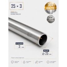 Paslanmaz Boru - 25 X 3mm - Krom Çelik