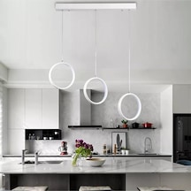 3lü Halka Model Sarkıt Modern Led Beyaz Işık Ultra Powerı