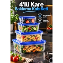 4 Lü Kare Saklama Kabı Seti