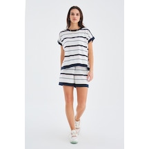 Peraluna Marıne Blouse & Shorts %100 Pamuk Yazlık Kadın Triko Şor Lacivert Peraluna Marıne Blouse & Shorts %100 Pamuk Yazlık Kadın Triko Şor Lacivert