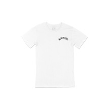 New York Yazılı Cep Logo Tasarımlı Beyaz Tişört