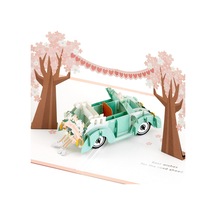 Signature Paper Wonder Pop Up Düğün Kartı Klasik Araba, Yeni Evlenmiş 5rzh1207