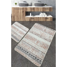Raquel Banyo Halısı Djt 2 Li Set Banyo Halısı Paspas Yıkanabilir Kaymaz Çok Renkli