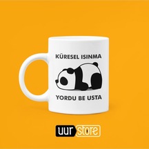 Küresel Isınma Yordu Be Usta Baskılı Kupa Bardak Beyaz