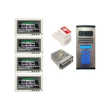 4 Daire Nts 2015-b 7'' Görüntülü Diafon Beyaz-8003 Tuş Takımlı Şifreli Zil Panelli Set