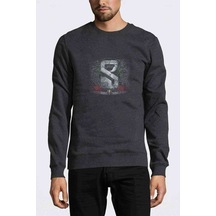 Scorpıons Stıng In The Taıl Baskılı Füme Erkek Örme Sweatshirt