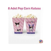 Kuromi Pop Corn Popcorn Kutusu 8 Adet Kız Çocuk Doğum Günü Parti Malzemesi Pembe Mor Karton Pembe Tüm Yaşlar