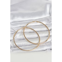 316l Çelik Gold Renk 70 Mm Kadın Halka Küpe - Çok Renkli