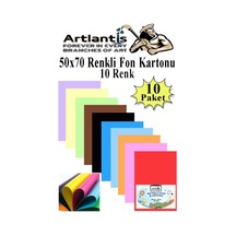 Fon Kartonu 10 Lu 50x70 Cm 10 Paket Arlantis 10 Renk Fon Kartonu 50 70 Okul Sınıf Kreş Anasınıfı