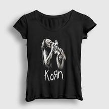 Presmono Kadın Jonathan Davis Korn T-shirt Siyah