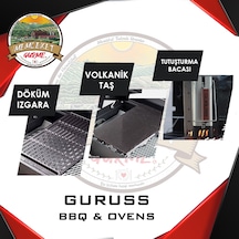 Guruss Mangal Aksesuar Seti Döküm Izgara+Lav Taşı+Tutuşturmabaca