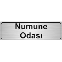 Numune Odası Yönlendirme Levhası 7Cmx20Cm Gümüş Renk Metal