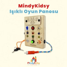 Çocuklar İçin Eğitici Ahşap Montessori Mini Işıklı Oyun Panosu - Zeka Geliştirici Oyuncak