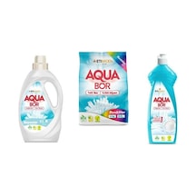 Aquabor Doğal Mineralli Sıvı Beyaz + 4 Kg Renkliler + Elde Bulaşık 3 Lü Set