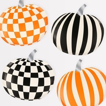 Mod Pattern Pumpkin Plates - Modern Balkabağı Tabaklar 8'li