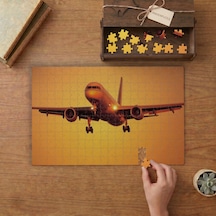 Günbatımı Yolcu Uçağı Tasarımı 240 Parça Ahşap Puzzle Ahşap Kutuda Mpy10489