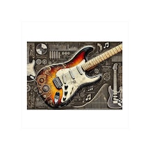Elektıro Gitar Devri Modern Ahşap Tablo