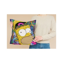Simpsons Desenli Kare Yastık Kılıfı Çok Renkli