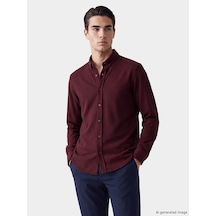 Lcw Vision Bordo Regular Fit Armürlü Erkek Gömlek