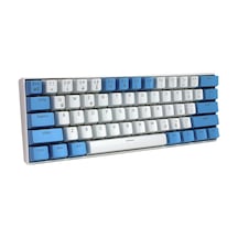 H61k Mini Mekanik Kablolu Gaming Oyuncu Klavye Türkçe Q Blue Switch 17 Ad Rgb Led Işık Modlu 61 Tuşlu Mavi