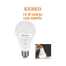 Şarjlı Led Ampül 220v 15w Beyaz Şarjlı Ampul E27 Tekli Beyaz Işık E27 Led Ampul 15 Watt Yok
