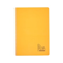 A4 Pet Spiralli Karton Kapaklı Defter 144 Yaprak - Çizgili - Turuncu Çok Renkli