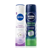 Fresh Sensation Kadın Ve Erkek Sprey Deodorant 150 Ml,72 Saat Anti-perspirant Koruma,uzun Süren Ferahlık X2
