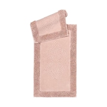 Pamuklu 2li Kare Banyo Klozet Paspas Takımı Pudra 60 x 100 / 50 x 60 CM Pudra