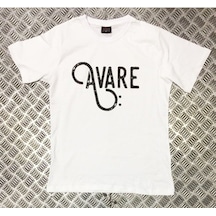 Stoned&Fame Unisex Büyük Avare Baskılı T-shirt Beyaz