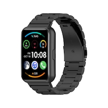 Huawei Watch Fit 2 İle Uyumlu Metal Tasarımlı Paslanmaz Çelik, Toz Ve Kirden Koruyan, Huawei Watch Fit 2 İle Uyumlu Imbrication Akıllı Saat Kordunu Siyah Çok Renkli